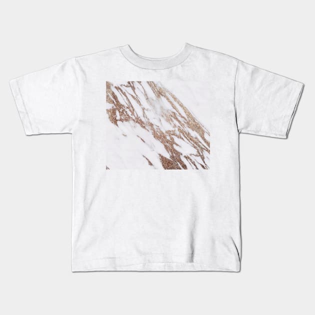 Bronze golden marble Kids T-Shirt by RoseAesthetic